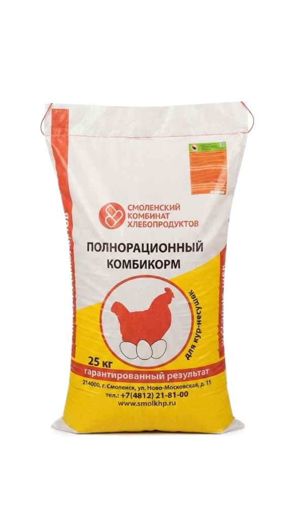 Комбикорм Смоленский КХП для несушек Старт ПК-2 (0–7 недель), крупка, 25 кг