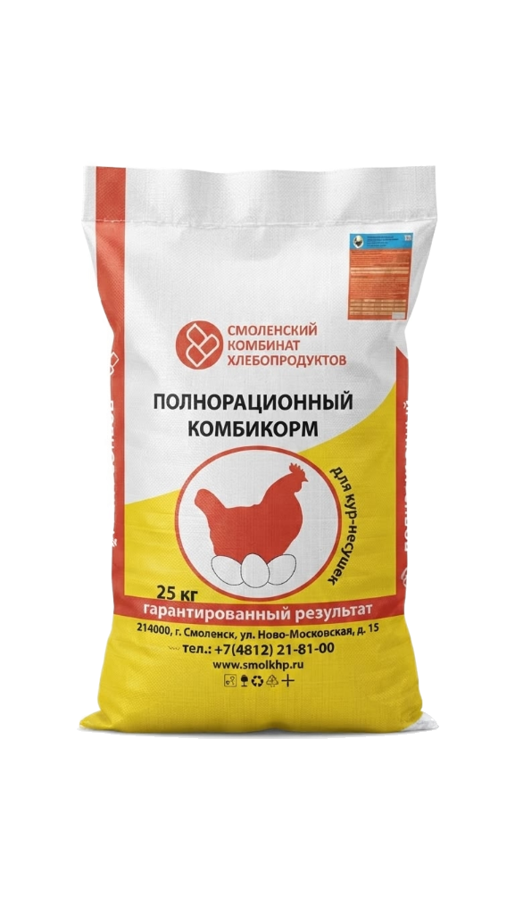 Комбикорм Смоленский КХП для несушек Рост 1 ПК-3 (7–14 недель), крупка, 25 кг