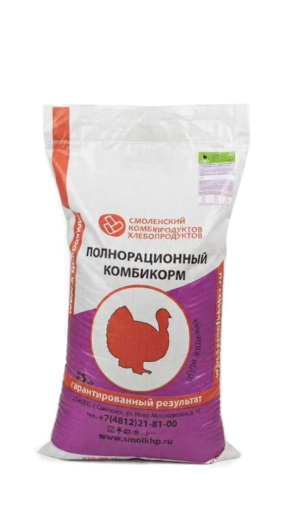 Комбикорм Смоленский КХП для индеек Старт ПК-11 (до 8 недель), крупка, 25 кг